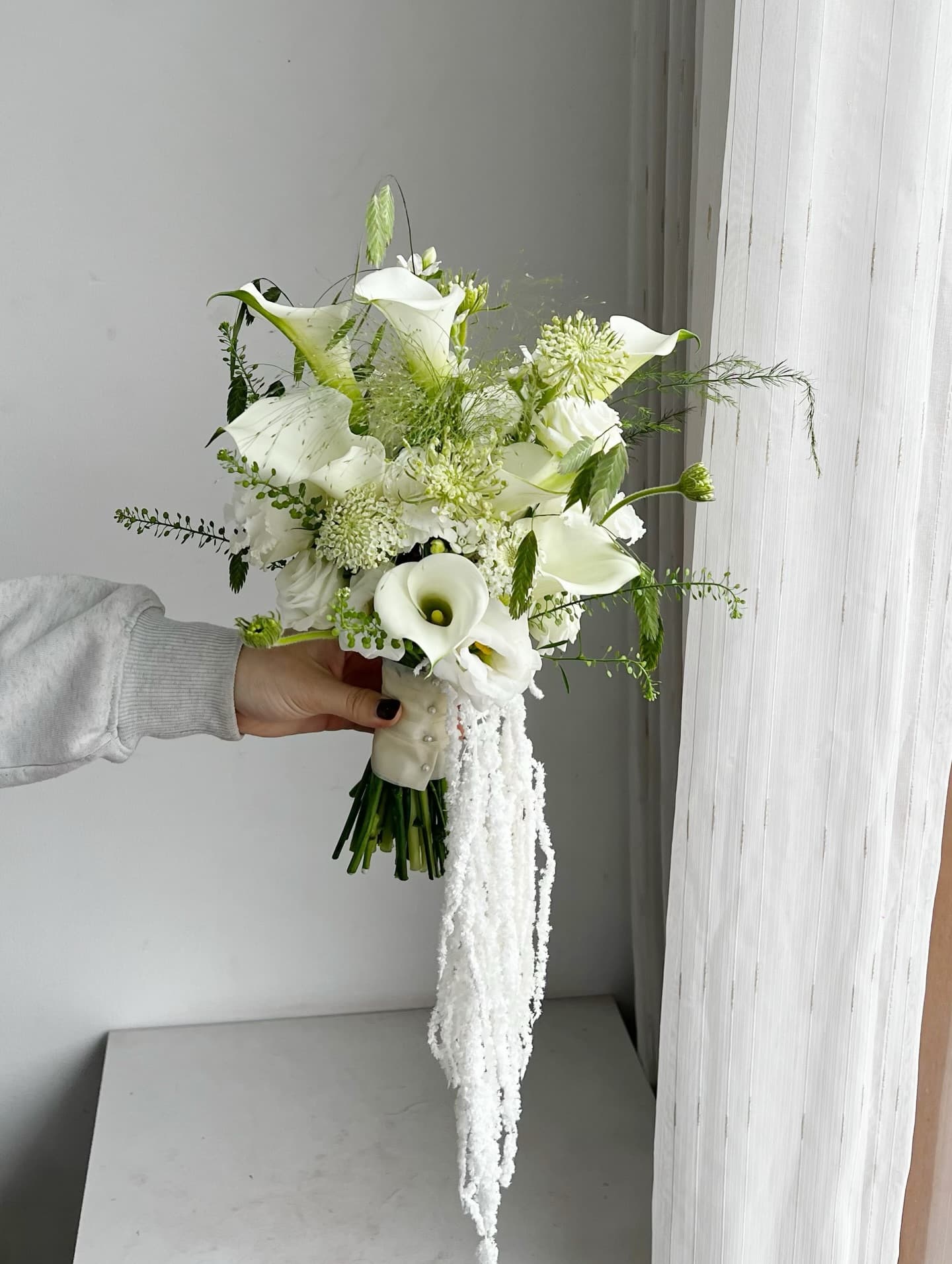 Bó hoa cưới trắng Hoa Nêu